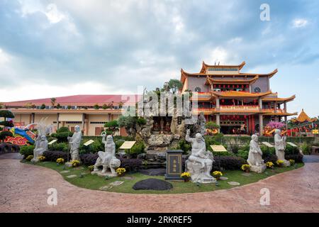 Johor, Malaysia, - Feb 8, 2019: A grand scenic traditional colourful chinese dragon temple in Yong Peng, Johor Malaysia - World`s largest and longest Stock Photo